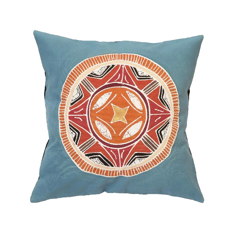 African Circles Massai Blue Cushion Cover