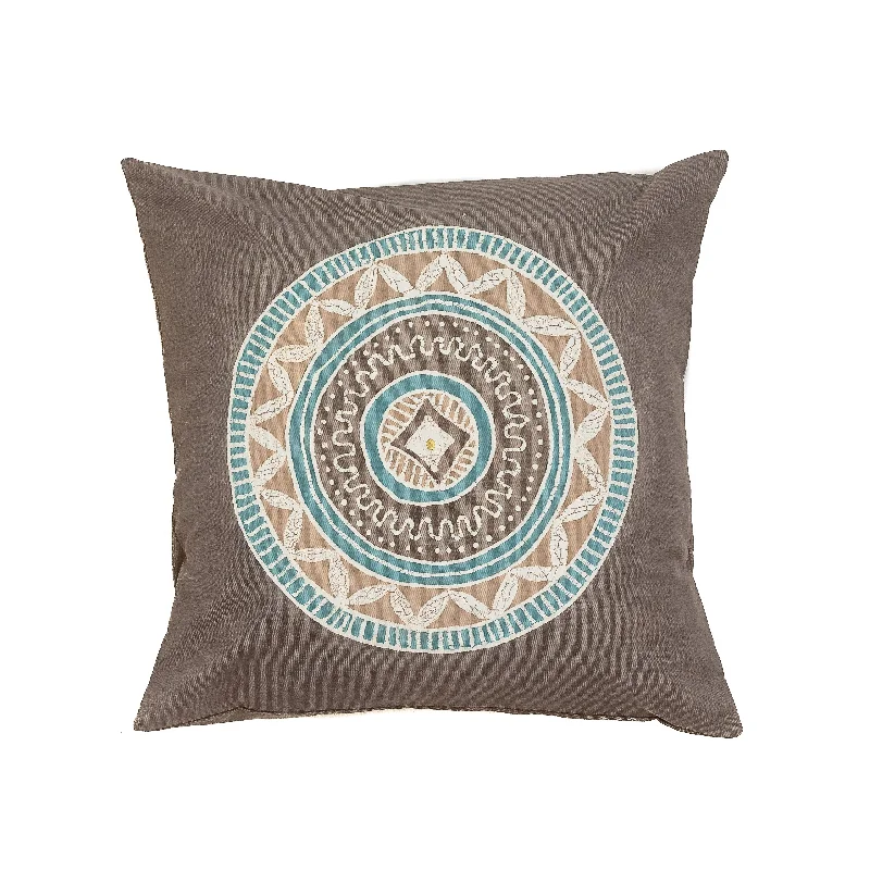 African Circles Teal Collection - Cushion Cover Grey