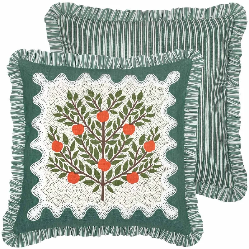 Apple Tree Ruffle Cushion Cover