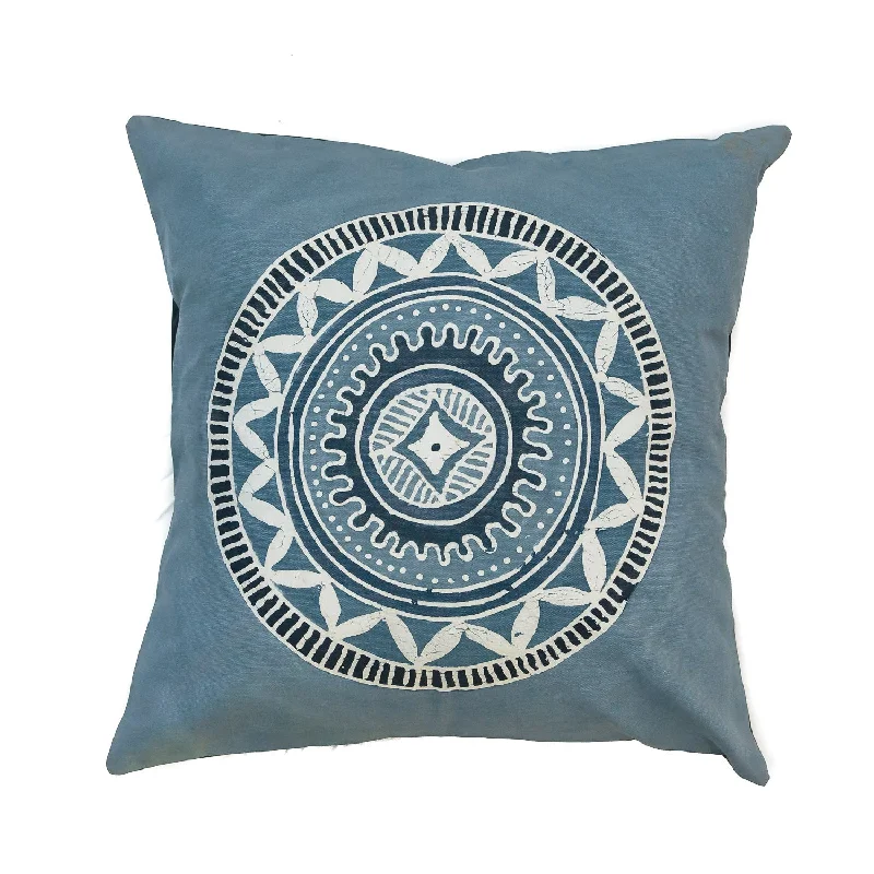 African Circles Indigo Light Blue Cushion Cover