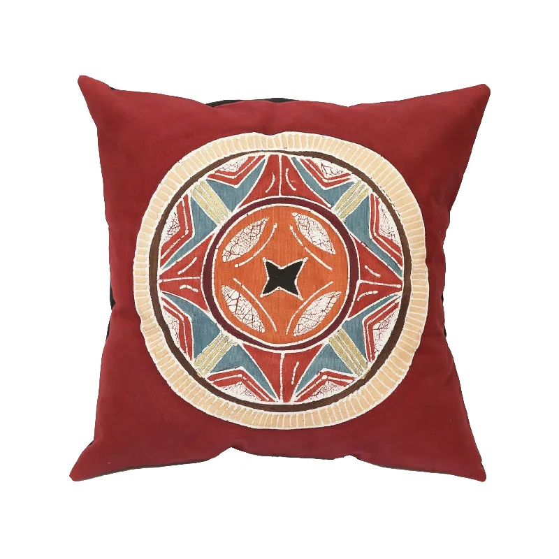 African Circles Massai Red Cushion Cover