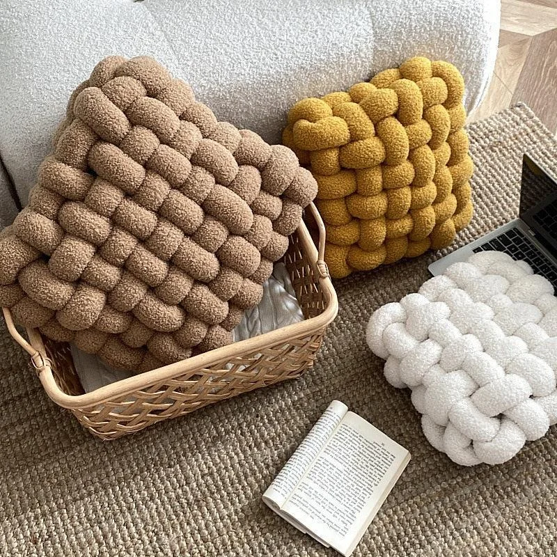 Fleece Waffle Grid Pillow