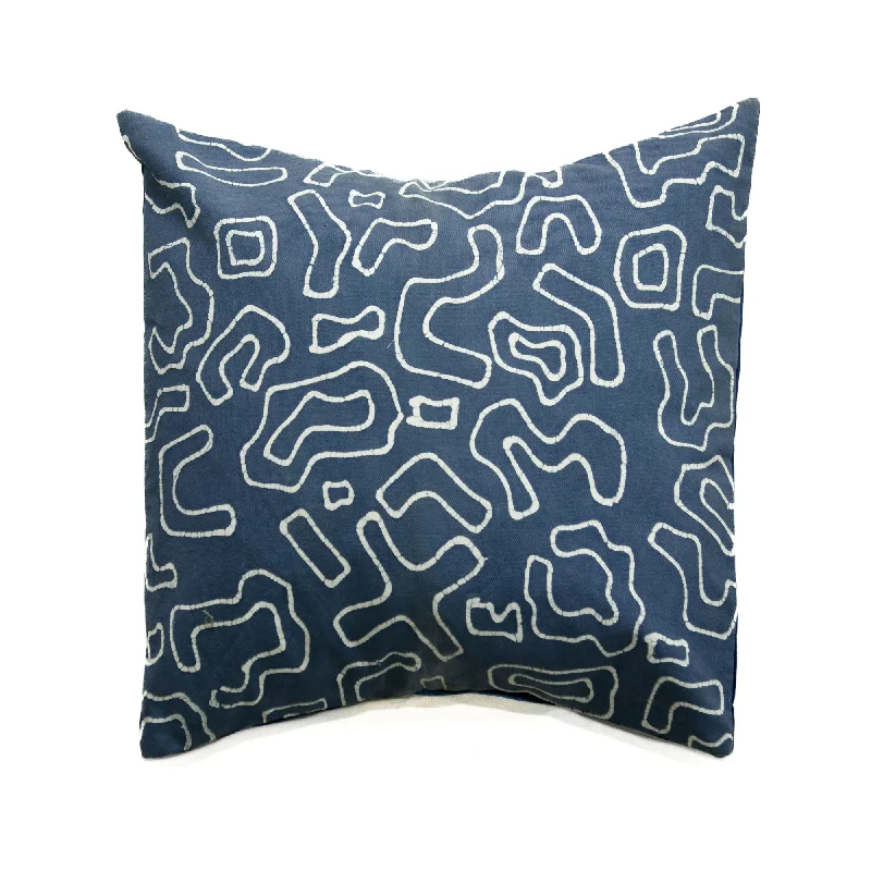 Kuba Blues Outline Indigo Cushion Cover