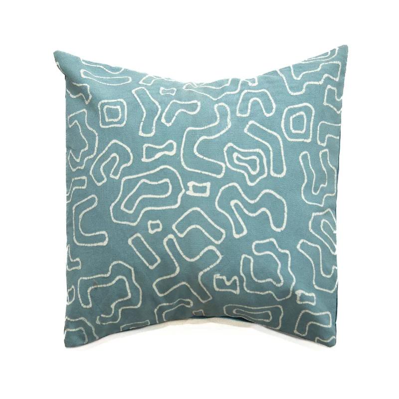 Kuba Blues Outline Light Blue Cushion Cover