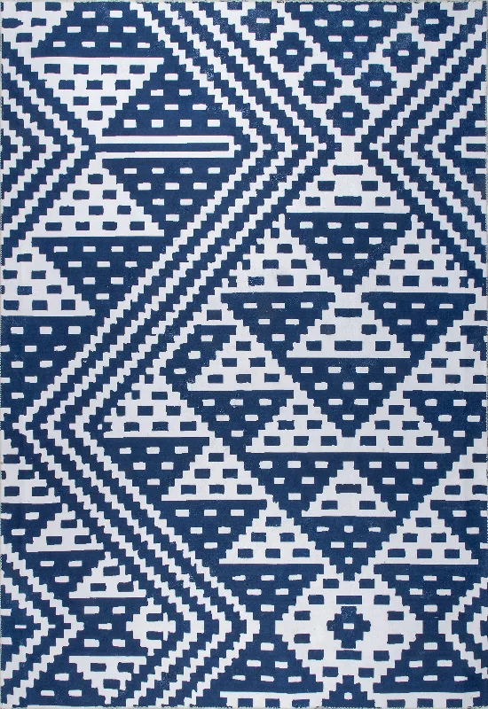 Alexis Trellis Washable Rug | Navy