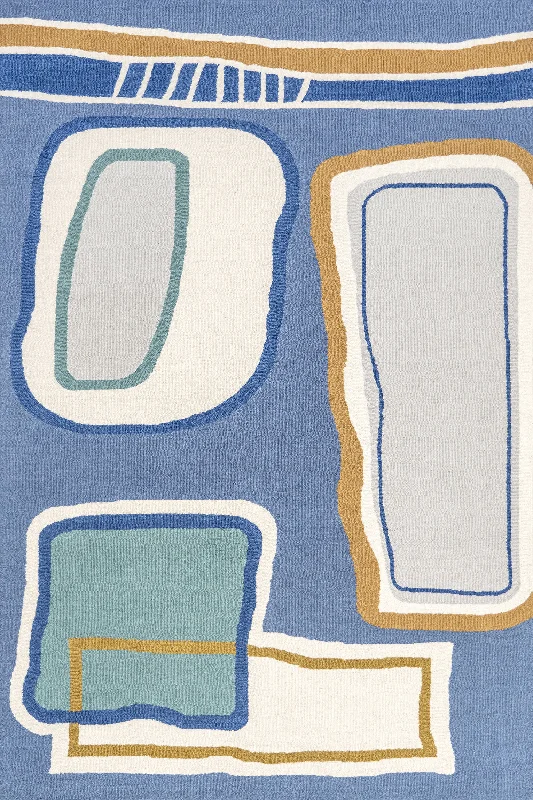 Annslee Abstract Doodling Rug | Blue