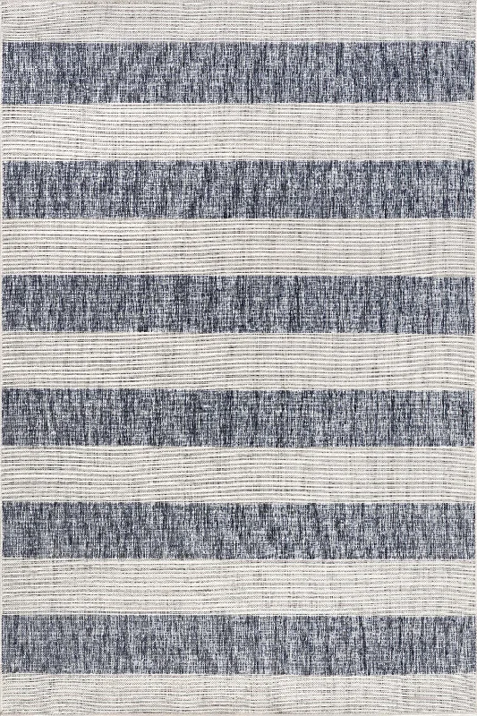 Ariah Wide Stripes Indoor/Outdoor Rug | Blue