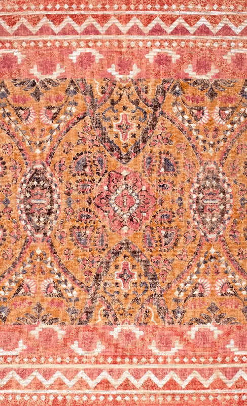 Arwa Crafts Suzani Rug | Orange