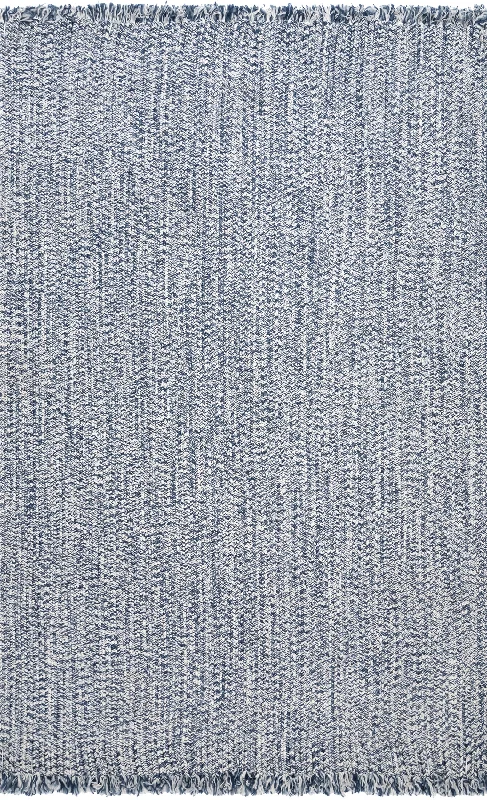 Ashen Braided Tassel Indoor/Outdoor Rug | Blue