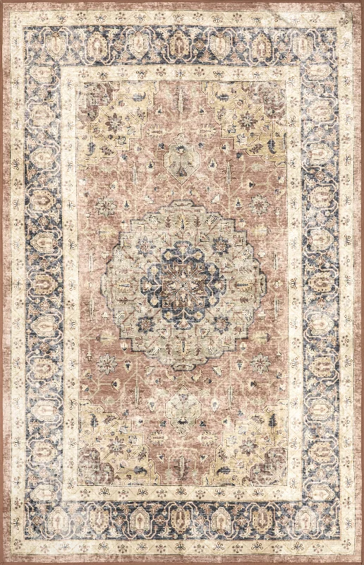 Astreza Washable Distressed Rug | Peach