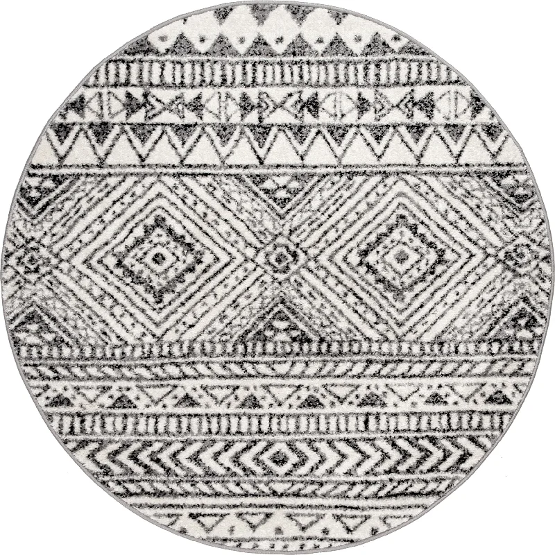 Banded Geometric Rug | Dark Grey