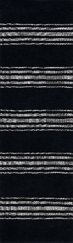 Bergamot Striped Cotton Rug | Black