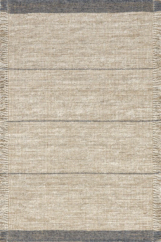 Billie Striped Tasseled Rug | Beige