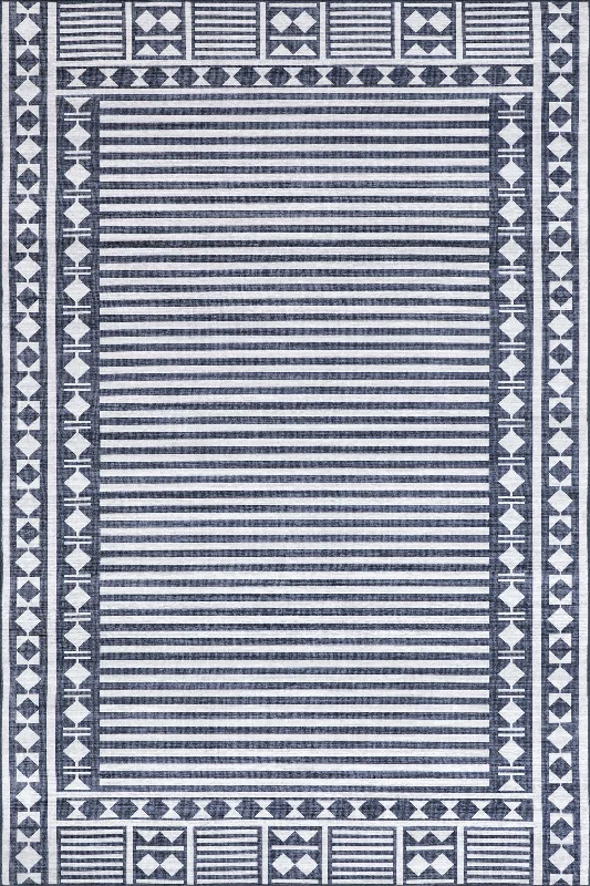 Chloe Striped Washable Indoor/Outdoor Rug | Blue