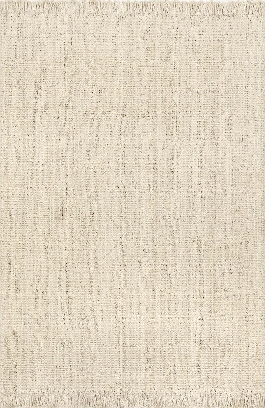 Chunky Jute Tasseled Rug | Off White