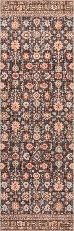 Claire Washable Floral Rug | Brown