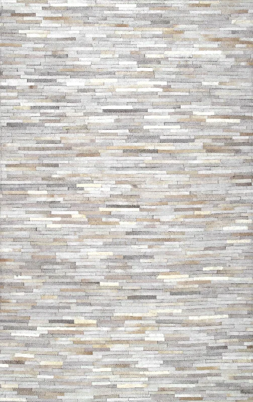 Cow Hide Patchwork II Rug | Beige