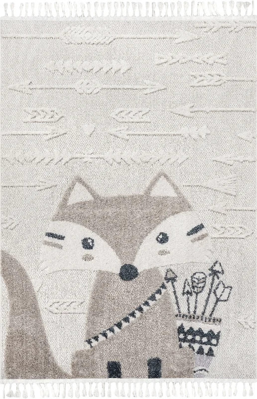 Delia Kids Face Of A Fox Rug | Beige