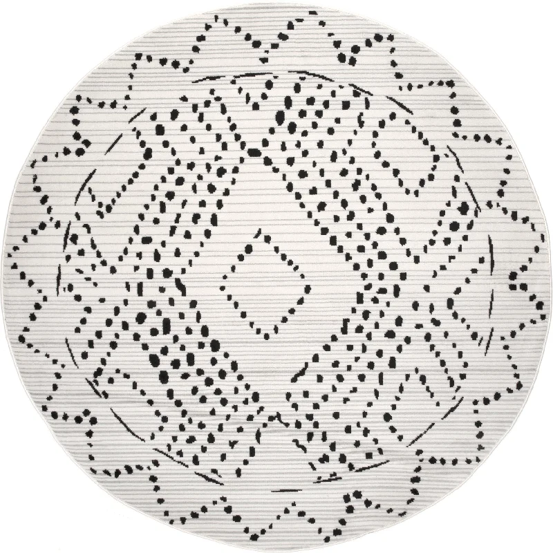 Dotted Diamond Trellis Rug | Black