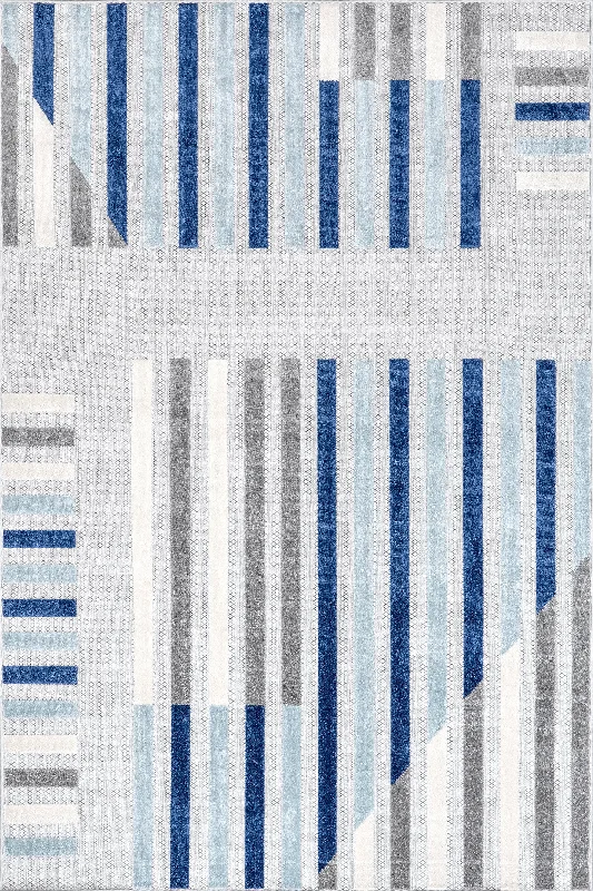 Estelle Modern Stripes Indoor/Outdoor Rug | Light Grey