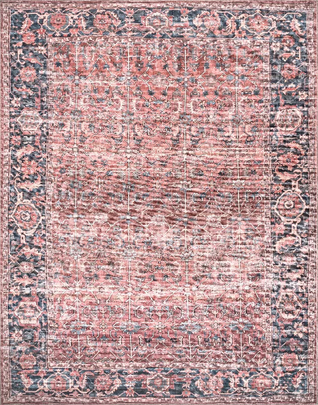 Fiona Distressed Washable Rug | Rust