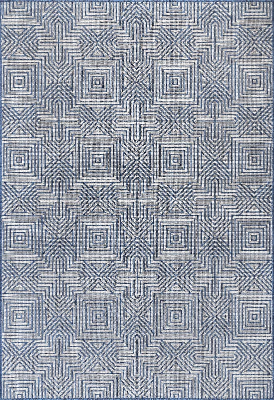 Greek Tiles Indoor/Outdoor Rug | Blue