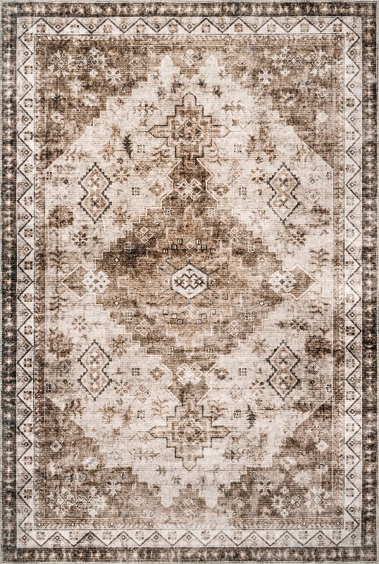 Jessamine Washable Geometric Rug | Beige