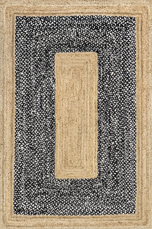 Jute and Cotton Token Rug | Black