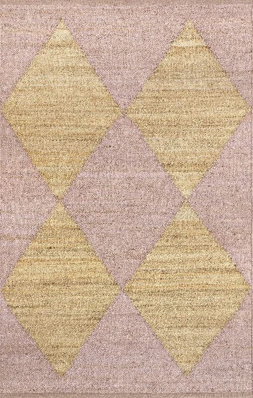 Jute Harlequin Trellis Rug | Pink