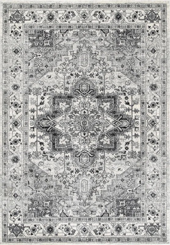 Katrina Blooming Rosette Rug | Grey