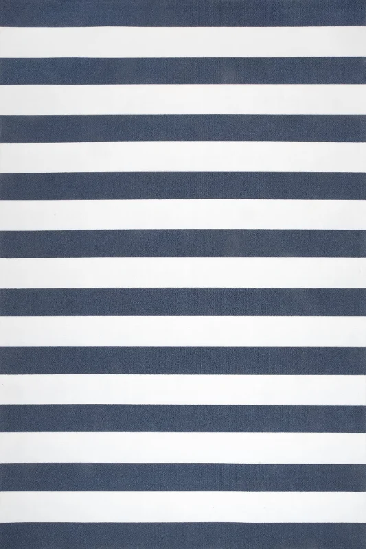 Magnolia Striped Indoor/Outdoor Rug | Navy