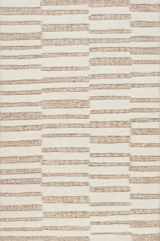 Maui Broken Stripe New Zealand Wool Rug | Ivory