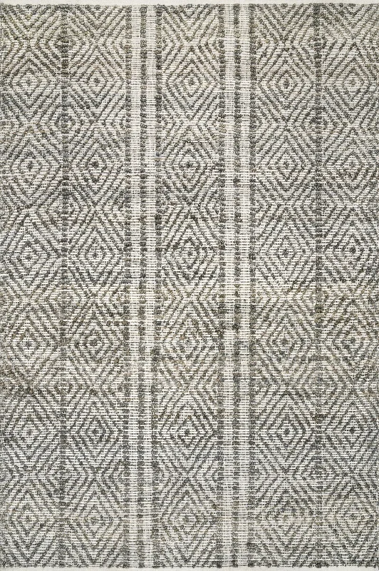 May Diamond Lattice Rug | Dark Grey