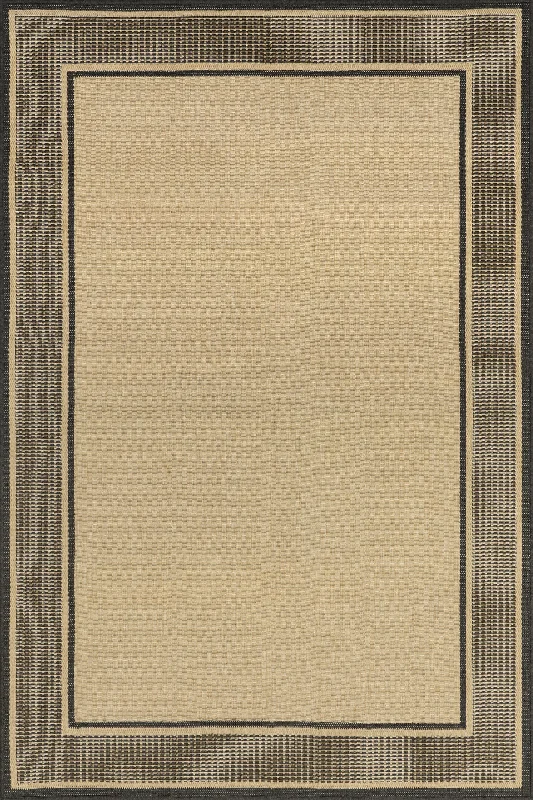 Monochrome Bordered Indoor/Outdoor Rug | Charcoal