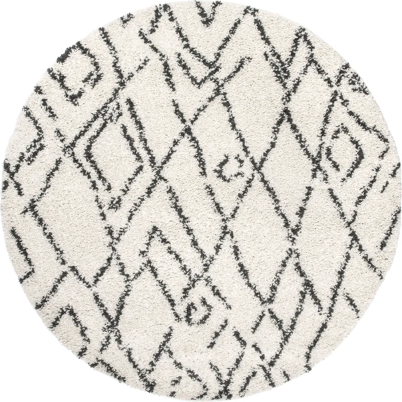 Moroccan Diamond Tassel Rug | Off White