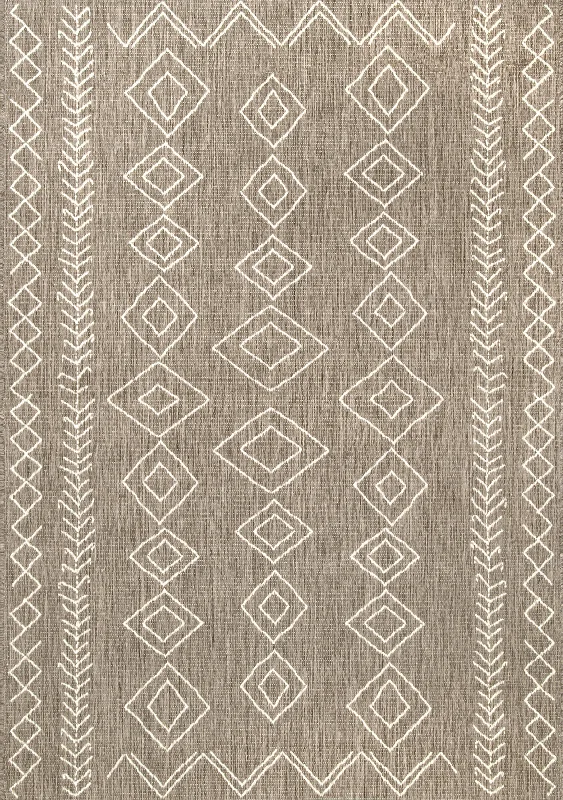 Moroccan Diamonds Indoor/Outdoor Rug | Light Brown