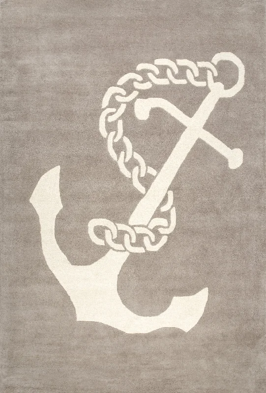 Nautical Anchor Rug | Beige