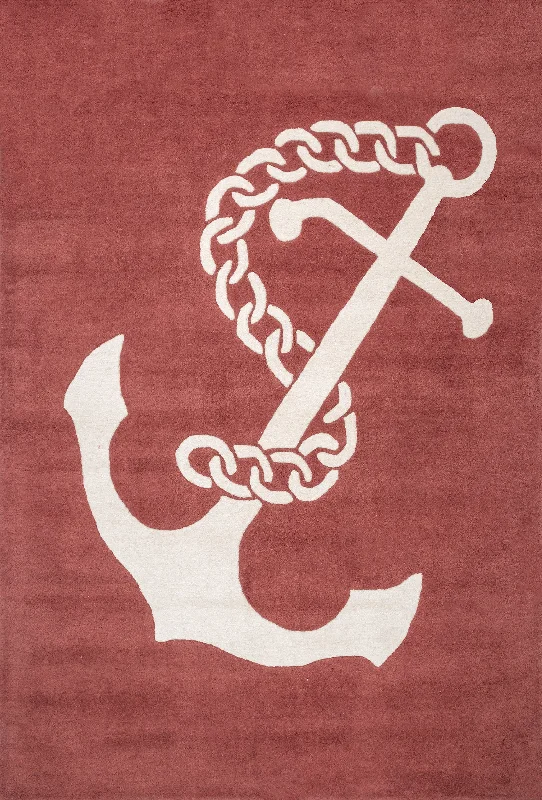 Nautical Anchor Rug | Rust