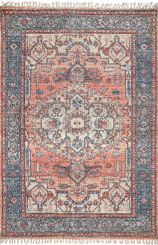 Ornate Medallion Tassel Rug | Multicolor