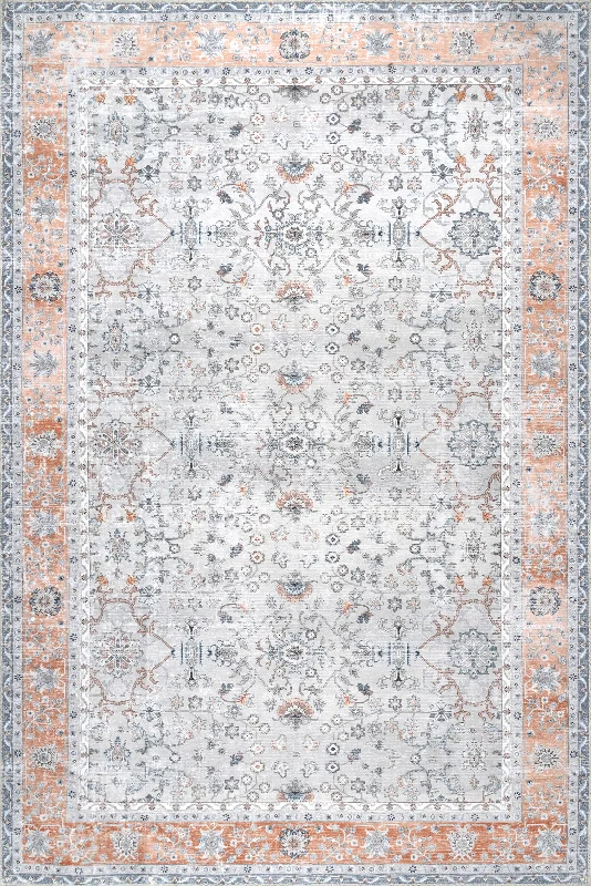 Paulina Persian Washable Rug | Light Grey