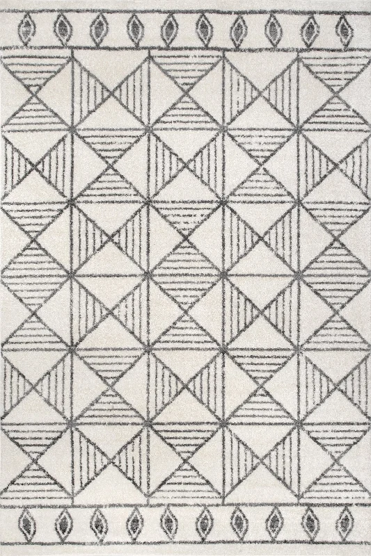 Retro Tiles Rug | Off White