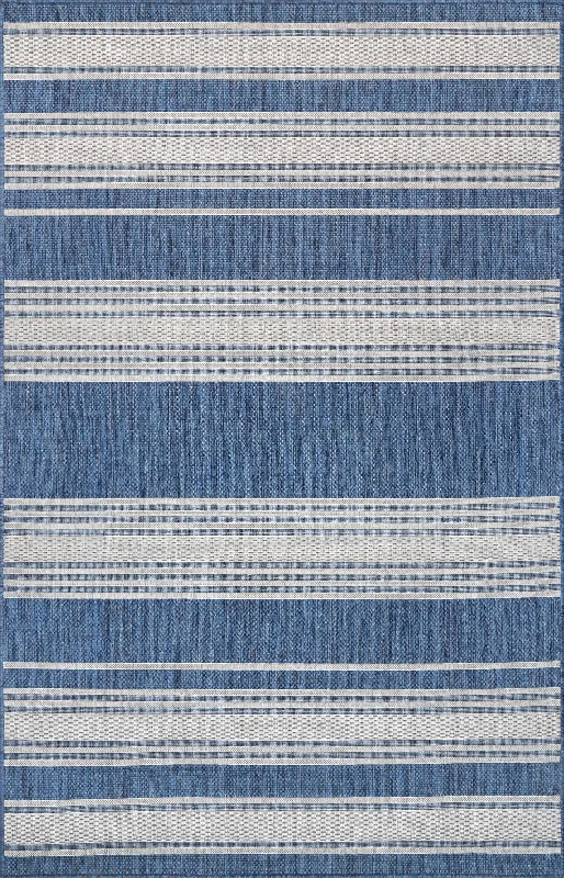 Romy Striped Indoor/Outdoor Rug | Blue