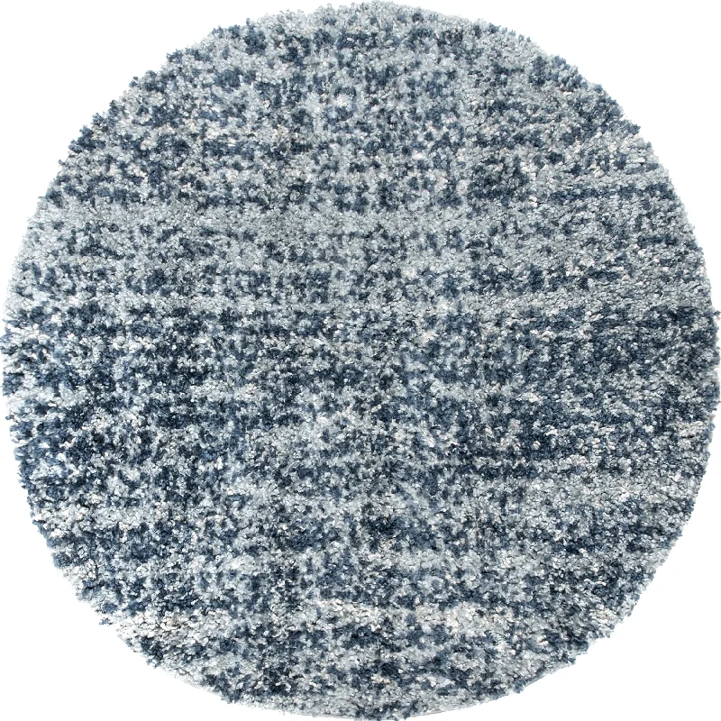 Shaded Shag With Tassels Rug | Blue