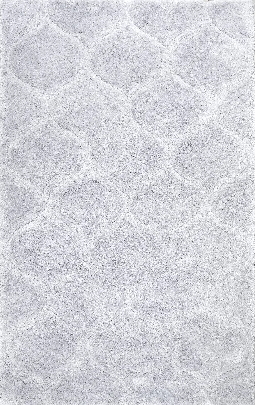 Super Soft Luxury Shag with Carved Trellis Rug | Grey