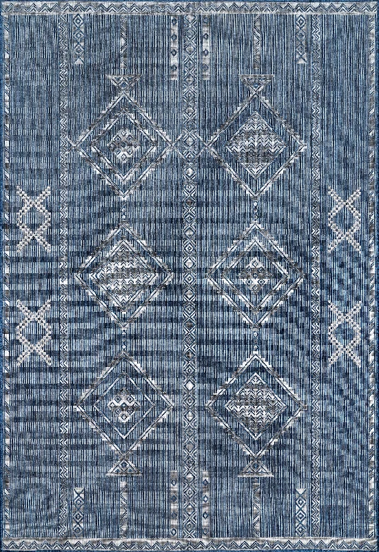 Tessa Geometric Indoor/Outdoor Rug | Blue