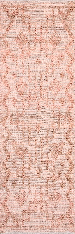 Textured Moroccan Jute Rug | Pink