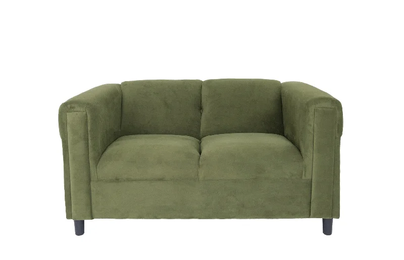 54" Green And Black Microsuede Loveseat