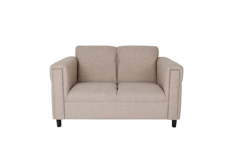 54" Deep Taupe And Black Loveseat