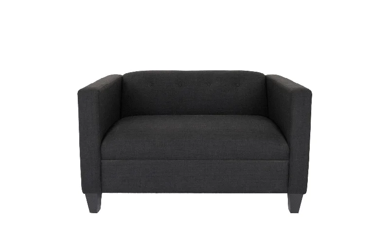 80" Black And Dark Brown Loveseat