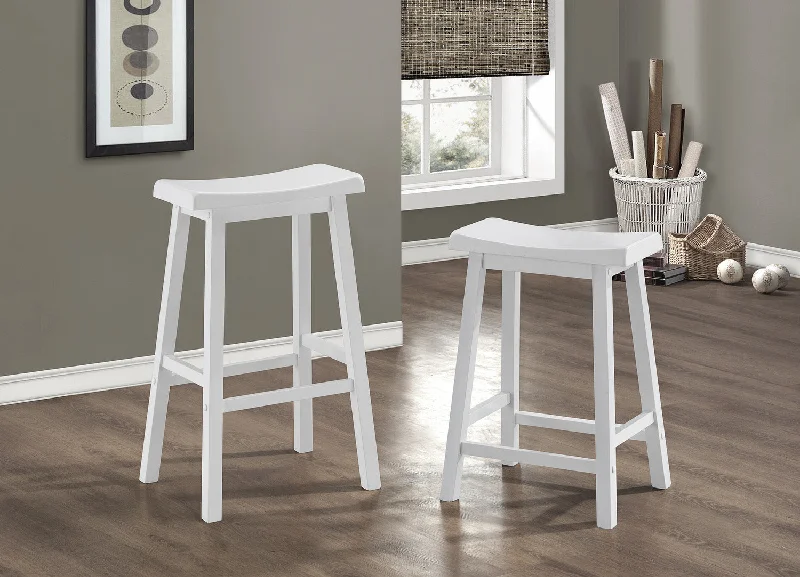 Monarch Barstool - 2Pcs - 29"H - White Saddle Seat